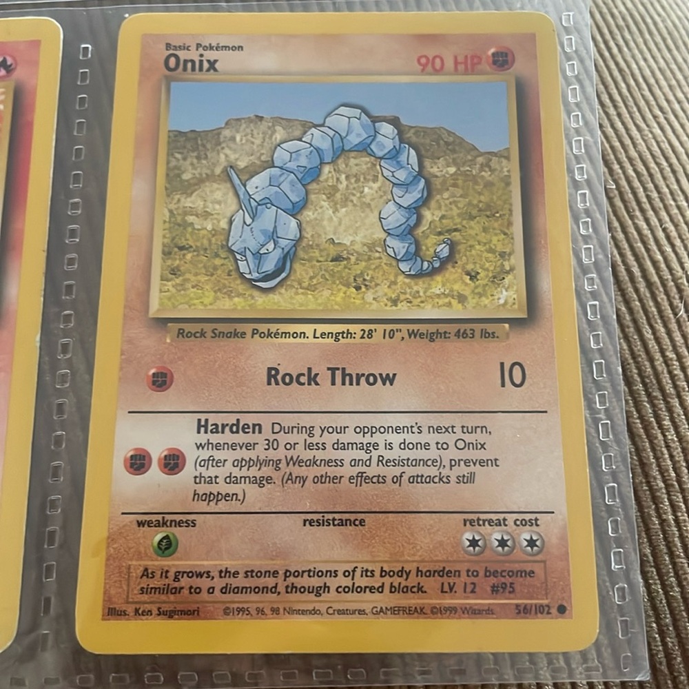 Pokémon ONIX LV.12 #95 56/102 90HP
